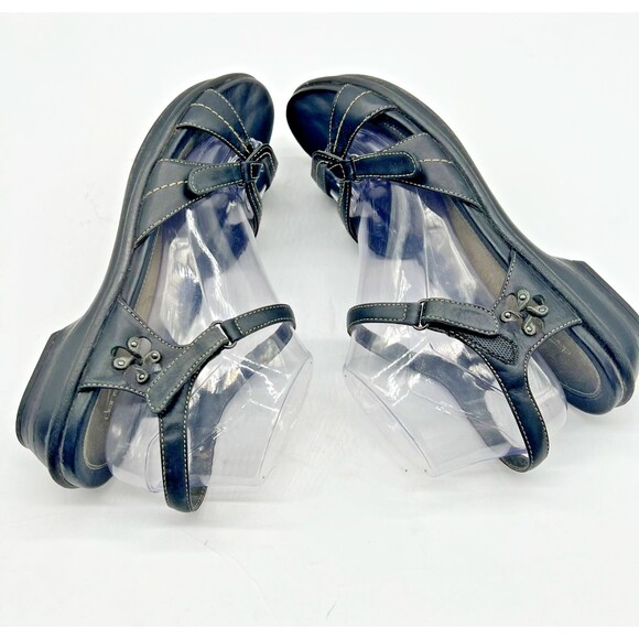 Dansko Sandals Ankle Strap Strappy Black Leather Open Toe Heel Size 41 - US 10.5 - Picture 14 of 16